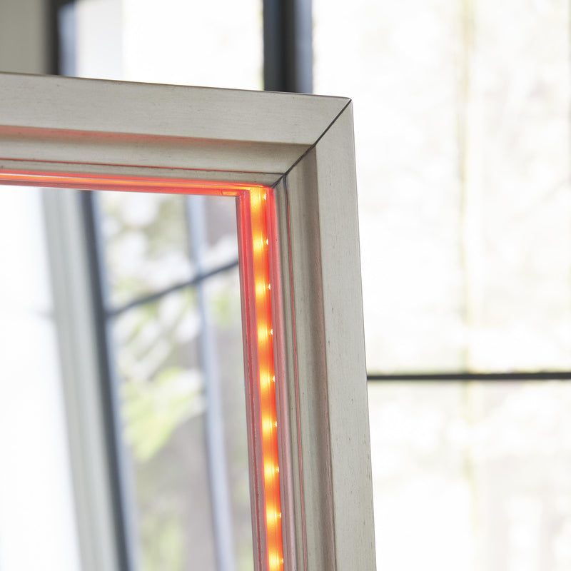 Evesen Champagne Floor Standing Mirror/Storage - A8010380