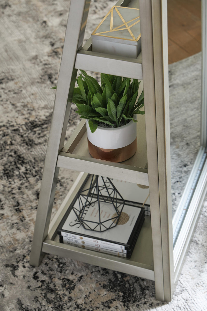 Evesen Champagne Floor Standing Mirror/Storage - A8010380