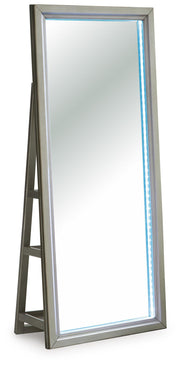 Evesen Champagne Floor Standing Mirror/Storage - A8010380