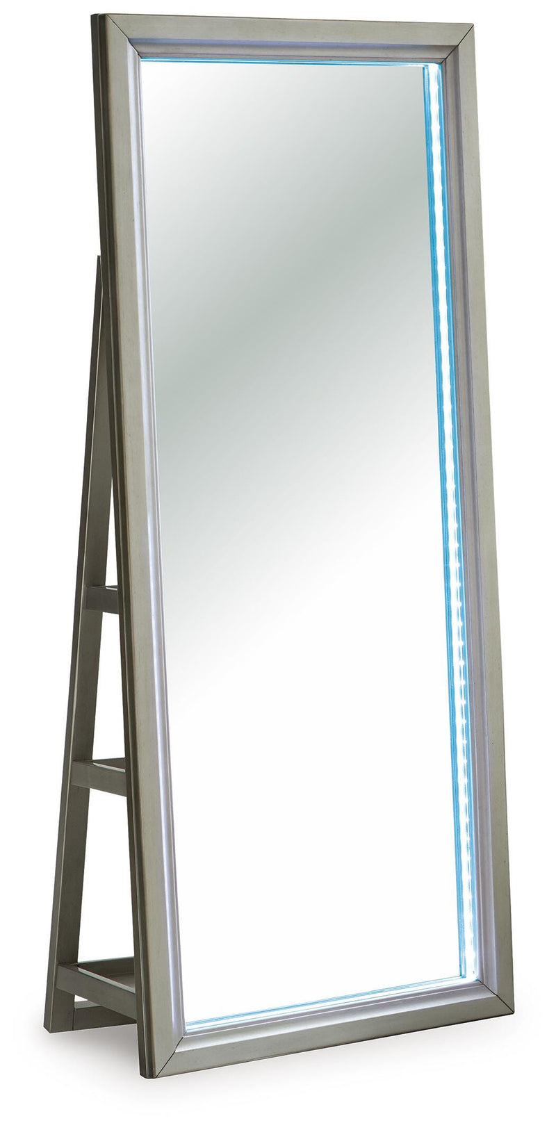 Evesen Champagne Floor Standing Mirror/Storage - A8010380