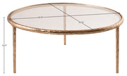 Evren Glass Top And Aluminum Base Coffee Table in Clear - 66028-CT