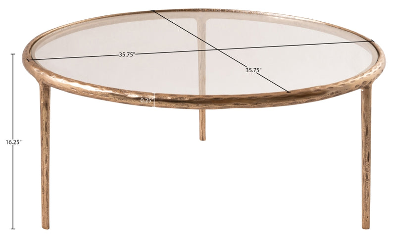 Evren Glass Top And Aluminum Base Coffee Table in Clear - 66028-CT