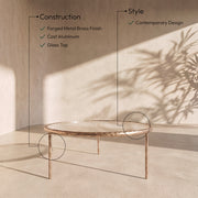 Evren Glass Top And Aluminum Base Coffee Table in Clear - 66028-CT