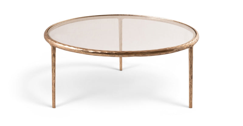 Evren Glass Top And Aluminum Base Coffee Table in Clear - 66028-CT