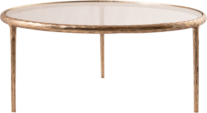 Evren Glass Top And Aluminum Base Coffee Table in Clear - 66028-CT