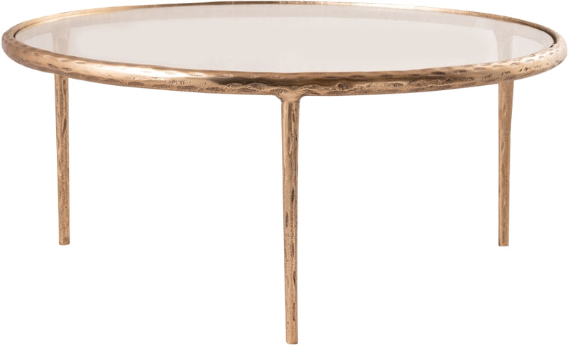 Evren Glass Top And Aluminum Base Coffee Table in Clear - 66028-CT