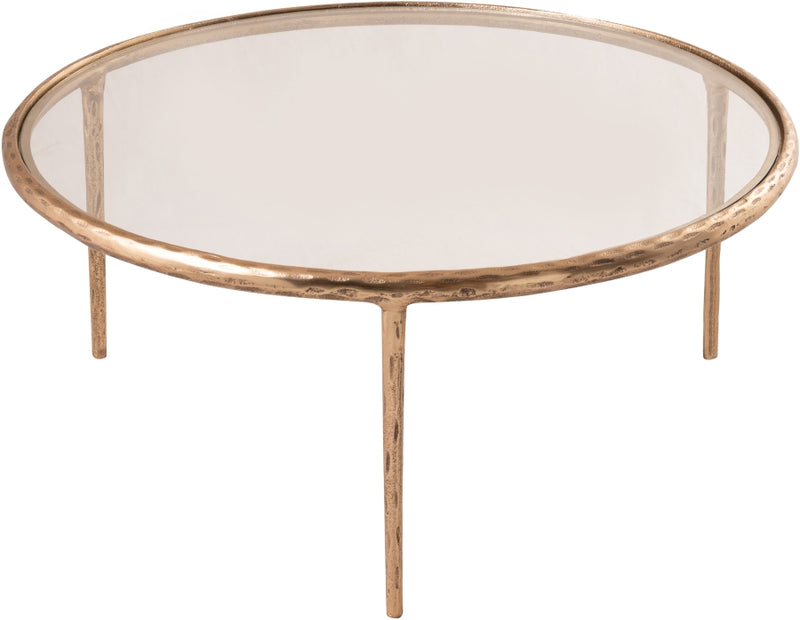 Evren Glass Top And Aluminum Base Coffee Table in Clear - 66028-CT