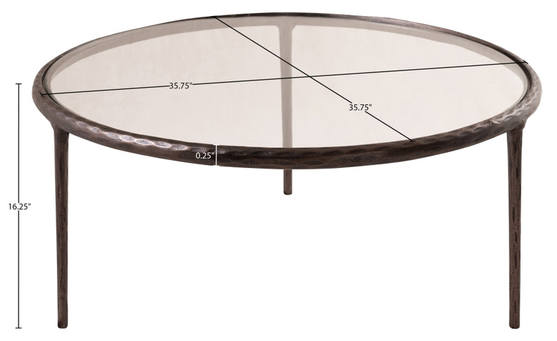 Evren Glass Top And Aluminum Base Coffee Table in Clear - 66029-CT
