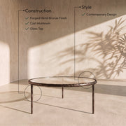 Evren Glass Top And Aluminum Base Coffee Table in Clear - 66029-CT