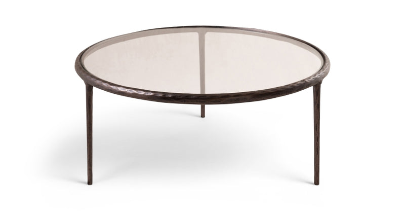 Evren Glass Top And Aluminum Base Coffee Table in Clear - 66029-CT