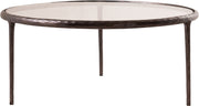 Evren Glass Top And Aluminum Base Coffee Table in Clear - 66029-CT