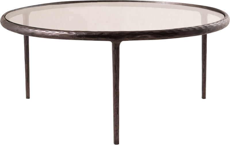 Evren Glass Top And Aluminum Base Coffee Table in Clear - 66029-CT