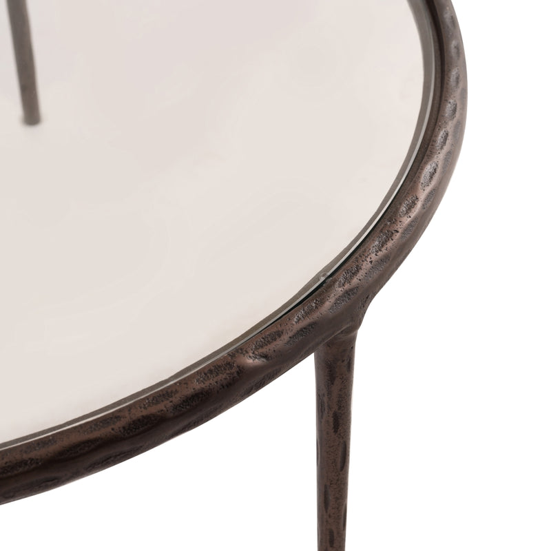 Evren Glass Top And Aluminum Base Coffee Table in Clear - 66029-CT