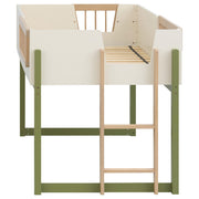 Evren Twin Storage Loft Bed 4-piece Set with Chest and Bookcases Tri-Tone - 460619-SET