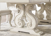 [EXCLUSIVE] Arlendyne Antique White Dining Table and 4 Chairs - Gate FurnitureDining Room Set