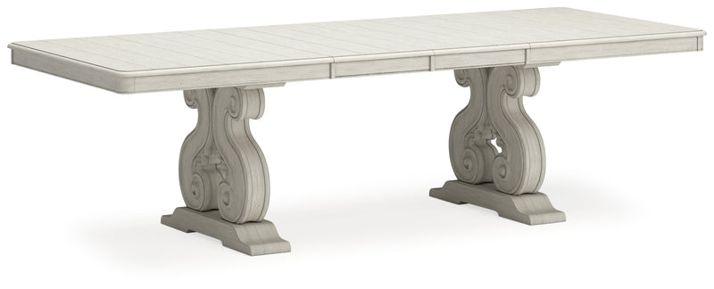 [EXCLUSIVE] Arlendyne Antique White Dining Table and 4 Chairs with Server - Gate FurnitureDining Room Set