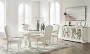 [EXCLUSIVE] Arlendyne Antique White Dining Table and 4 Chairs with Server - Gate FurnitureDining Room Set