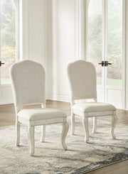 [EXCLUSIVE] Arlendyne Antique White Dining Table and 4 Chairs with Server - Gate FurnitureDining Room Set