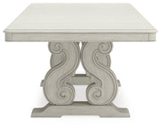 [EXCLUSIVE] Arlendyne Antique White Dining Table and 4 Chairs with Server - Gate FurnitureDining Room Set