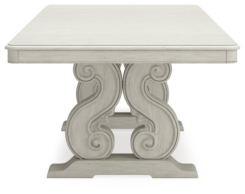 [EXCLUSIVE] Arlendyne Antique White Dining Table and 4 Chairs with Server - Gate FurnitureDining Room Set