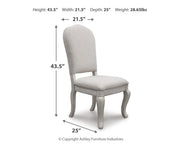 [EXCLUSIVE] Arlendyne Antique White Dining Table and 4 Chairs with Server - Gate FurnitureDining Room Set