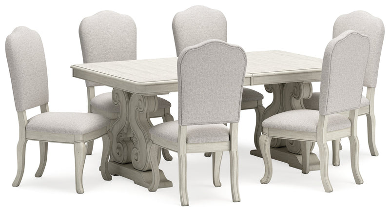[EXCLUSIVE] Arlendyne Antique White Dining Table and 6 Chairs - Gate FurnitureDining Room Set