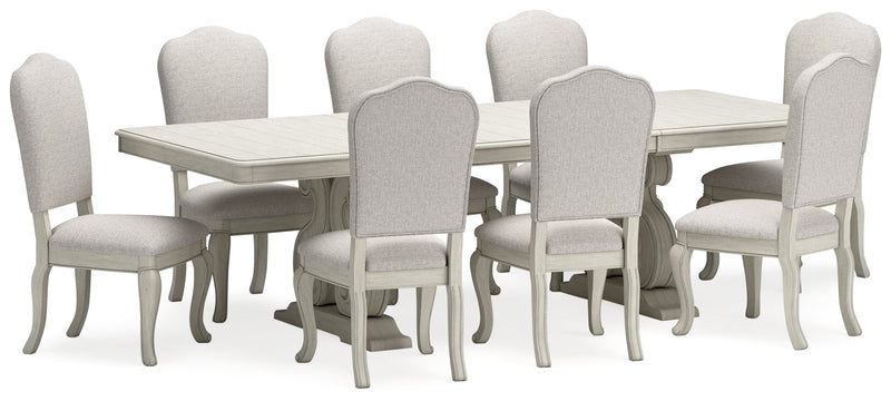 [EXCLUSIVE] Arlendyne Antique White Dining Table and 8 Chairs - Gate FurnitureDining Room Set