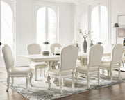 [EXCLUSIVE] Arlendyne Antique White Dining Table and 8 Chairs - Gate FurnitureDining Room Set