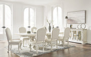 [EXCLUSIVE] Arlendyne Antique White Dining Table and 8 Chairs with Server - Gate FurnitureDining Room Set