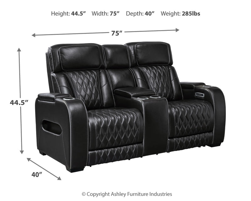 [EXCLUSIVE] Boyington Sofa, Loveseat and Recliner in Black - Gate FurniturePower Reclining Living Room Set
