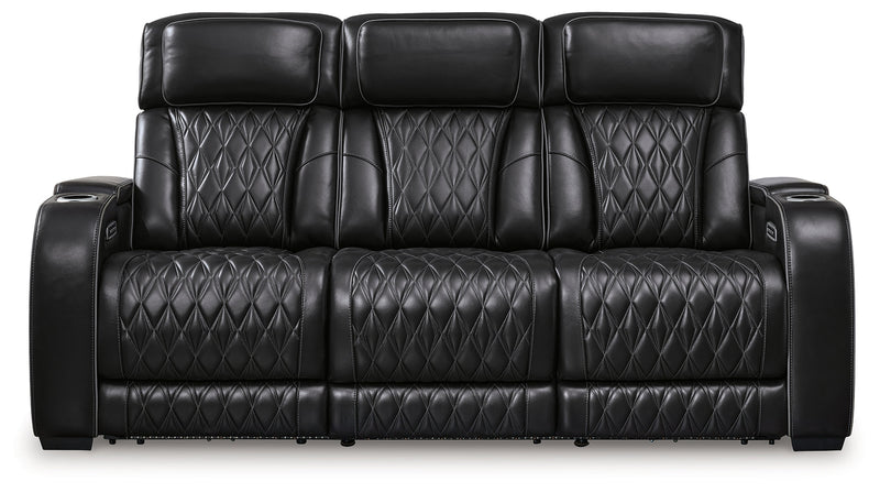 [EXCLUSIVE] Boyington Sofa, Loveseat and Recliner in Black - Gate FurniturePower Reclining Living Room Set