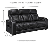 [EXCLUSIVE] Boyington Sofa, Loveseat and Recliner in Black - Gate FurniturePower Reclining Living Room Set