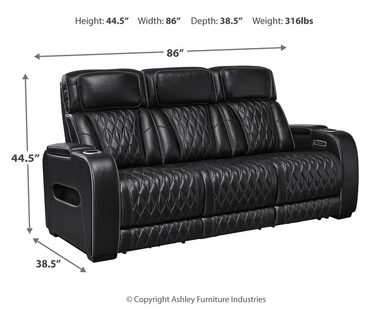 [EXCLUSIVE] Boyington Sofa, Loveseat and Recliner in Black - Gate FurniturePower Reclining Living Room Set