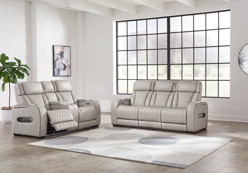 [EXCLUSIVE] Boyington Sofa, Loveseat and Recliner in Gray - Gate FurniturePower Reclining Living Room Set