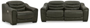 [EXCLUSIVE] Center Line 2 - Piece Sectional with Recliner in Dark Gray - Gate FurnitureRecliner
