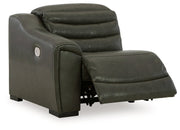 [EXCLUSIVE] Center Line 2 - Piece Sectional with Recliner in Dark Gray - Gate FurnitureRecliner