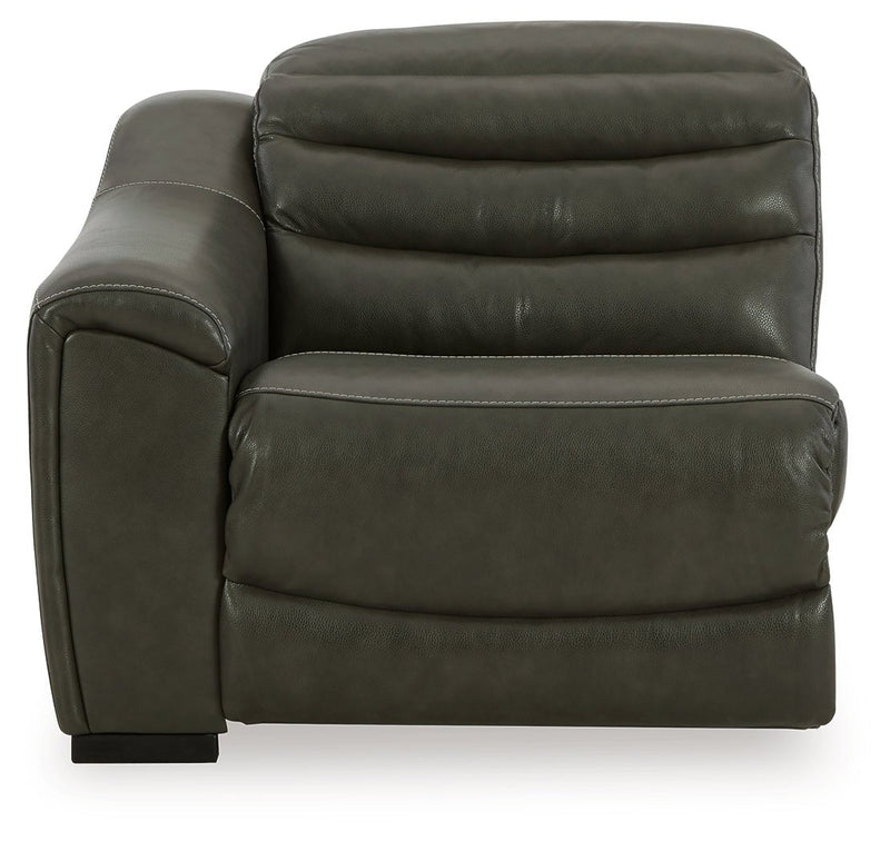 [EXCLUSIVE] Center Line 2 - Piece Sectional with Recliner in Dark Gray - Gate FurnitureRecliner