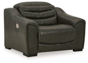 [EXCLUSIVE] Center Line 2 - Piece Sectional with Recliner in Dark Gray - Gate FurnitureRecliner