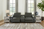 [EXCLUSIVE] Center Line 3 - Piece Sectional with Recliner in Dark Gray - Gate FurnitureRecliner