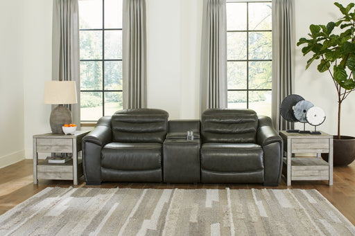 [EXCLUSIVE] Center Line 3 - Piece Sectional with Recliner in Dark Gray - Gate FurnitureRecliner