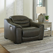 [EXCLUSIVE] Center Line 3 - Piece Sectional with Recliner in Dark Gray - Gate FurnitureRecliner