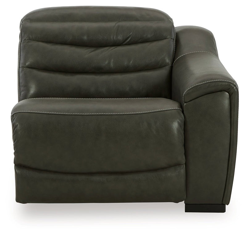 [EXCLUSIVE] Center Line 3 - Piece Sectional with Recliner in Dark Gray - Gate FurnitureRecliner