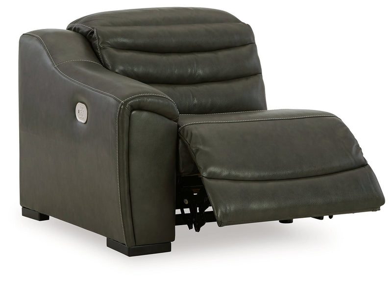 [EXCLUSIVE] Center Line 5 - Piece Sectional with Recliner in Dark Gray - Gate FurnitureReclining Loveseats