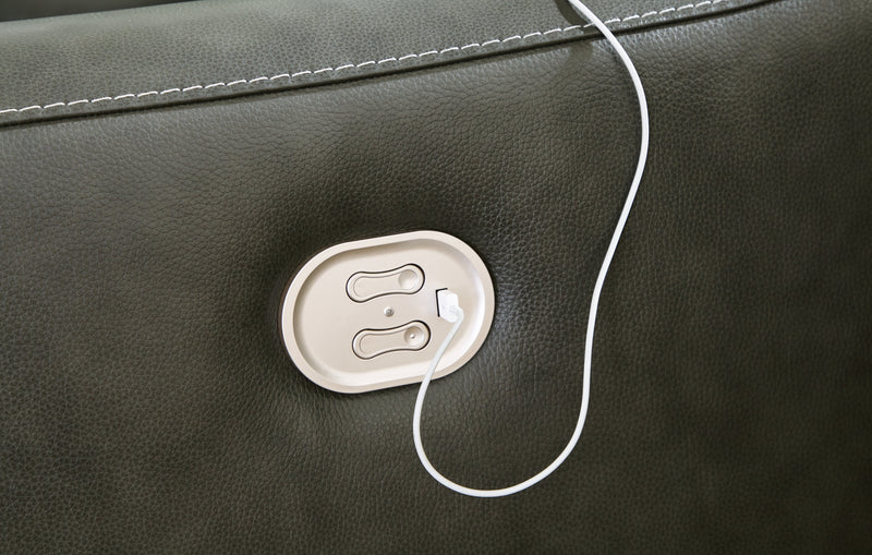 [EXCLUSIVE] Center Line 5 - Piece Sectional with Recliner in Dark Gray - Gate FurnitureReclining Loveseats