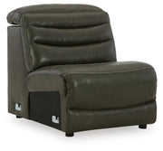 [EXCLUSIVE] Center Line 6 - Piece Sectional with Recliner in Dark Gray - Gate FurnitureReclining Sectional