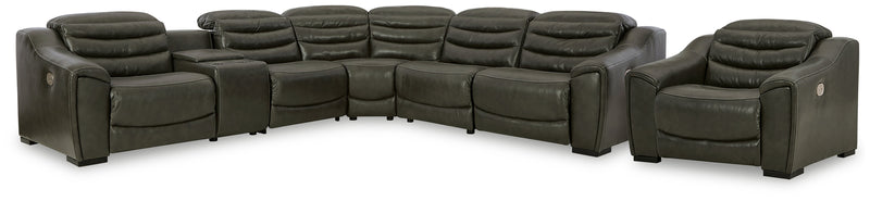 [EXCLUSIVE] Center Line 6 - Piece Sectional with Recliner in Dark Gray - Gate FurnitureReclining Sectional