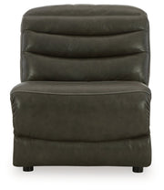 [EXCLUSIVE] Center Line 6 - Piece Sectional with Recliner in Dark Gray - Gate FurnitureReclining Sectional