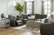 [EXCLUSIVE] Center Line 6 - Piece Sectional with Recliner in Dark Gray - Gate FurnitureReclining Sectional