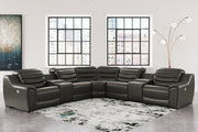 [EXCLUSIVE] Center Line Dark Gray 7 - Piece Power Reclining Sectional - Gate FurnitureReclining Sectional