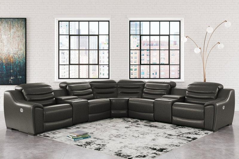 [EXCLUSIVE] Center Line Dark Gray 7 - Piece Power Reclining Sectional - Gate FurnitureReclining Sectional